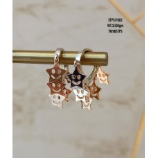 Silver hanging smileys huggie earrings Silver hanging smileys huggie earrings